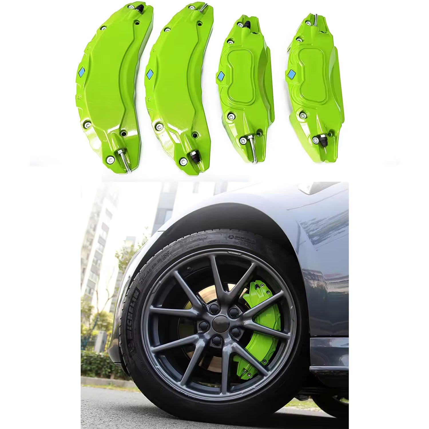 TeslaMods Brake Caliper Covers (with Logo Stickers) – Model 3 (2017–2023)