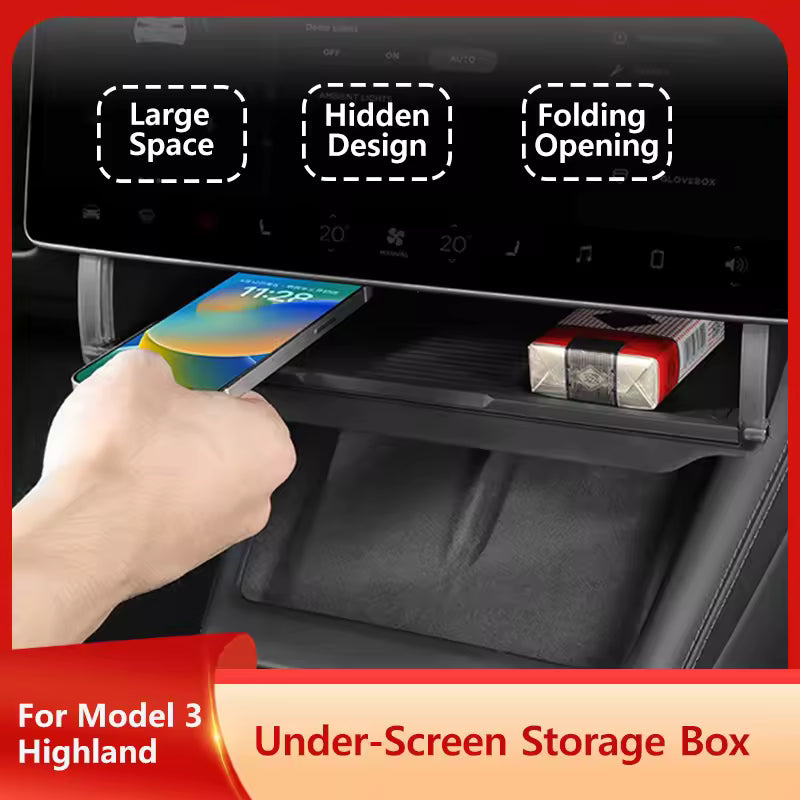 Hidden Under-Screen Foldable Storage Box 1