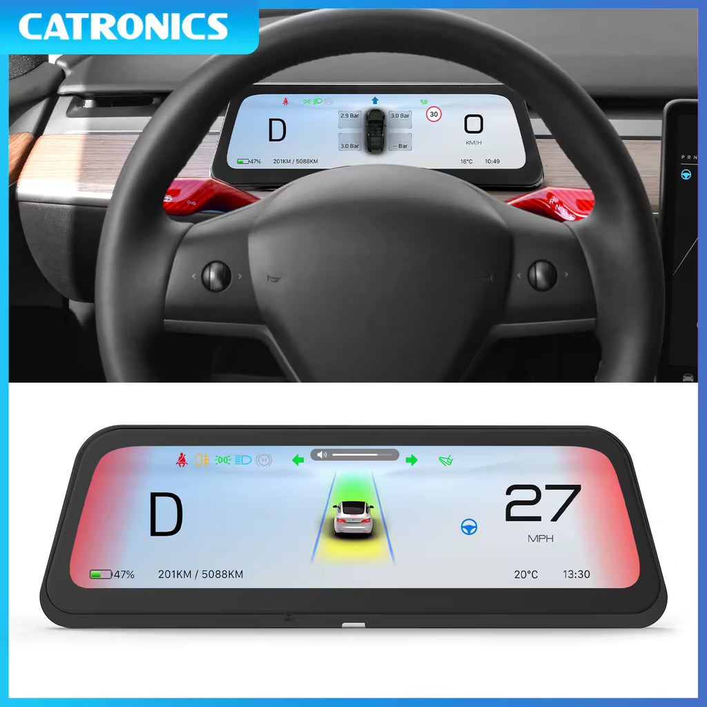 TeslaMods 9.6” Head-Up Display (HUD) – CarPlay & Android Auto for Model 3 (2016-2023) / Model Y (2020-2024)