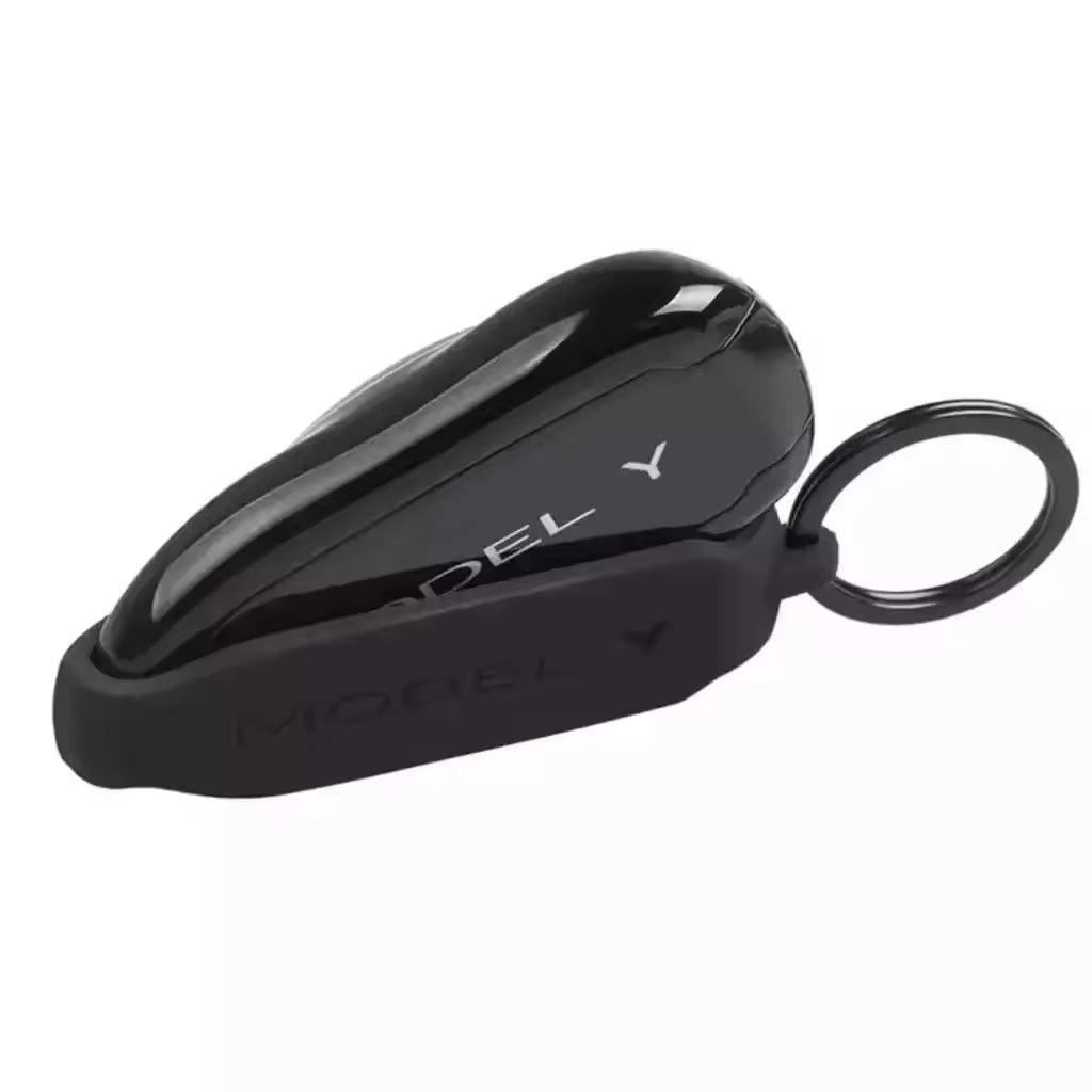 TeslaMods Silicone Key Fob Cover + Metal Keychain – Model 3 / Y / S / X