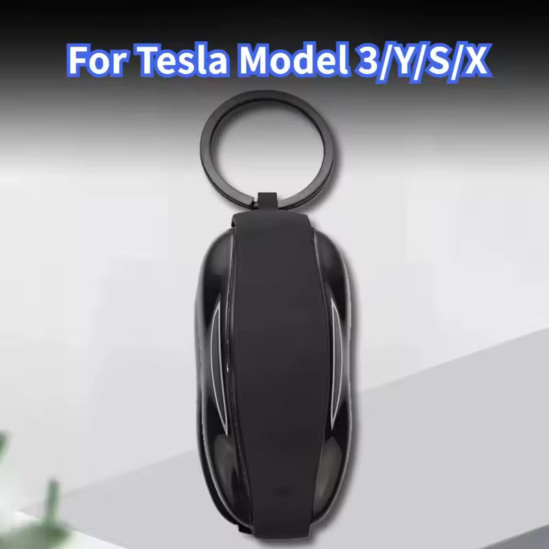 TeslaMods Silicone Key Fob Cover + Metal Keychain – Model 3 / Y / S / X