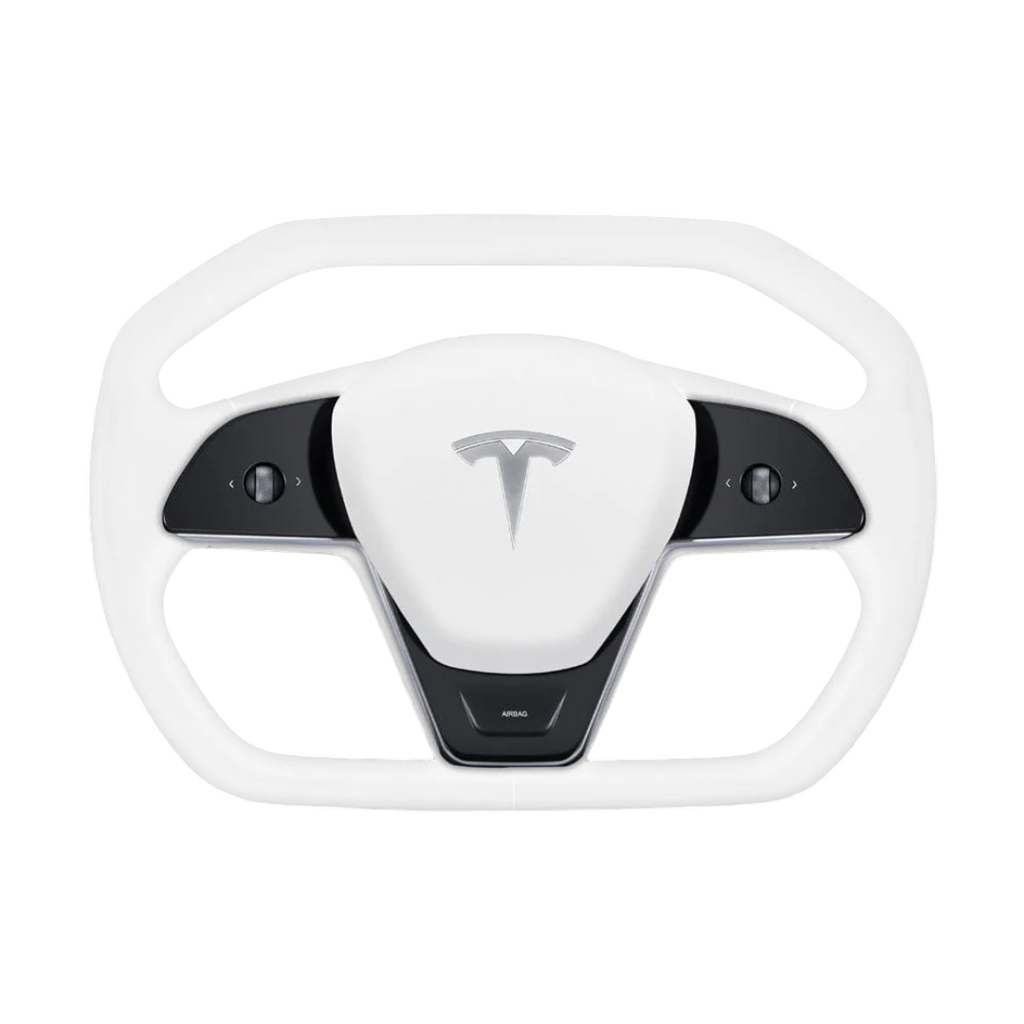 TESLAMODS Cybertruck Edition Arctic White Steering Wheel - (Model 3)